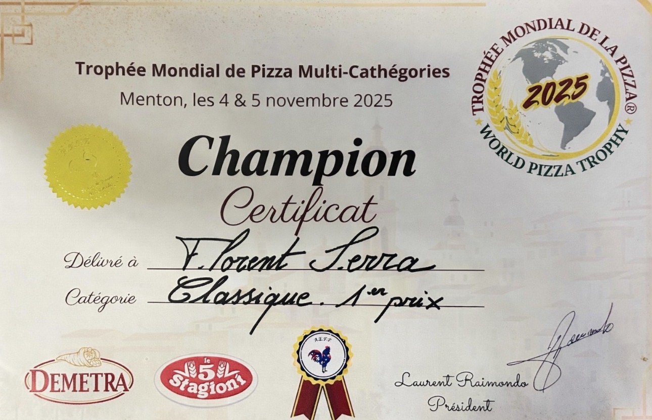 Diplôme de Florent Serra, champion 2025 en catégorie Classique